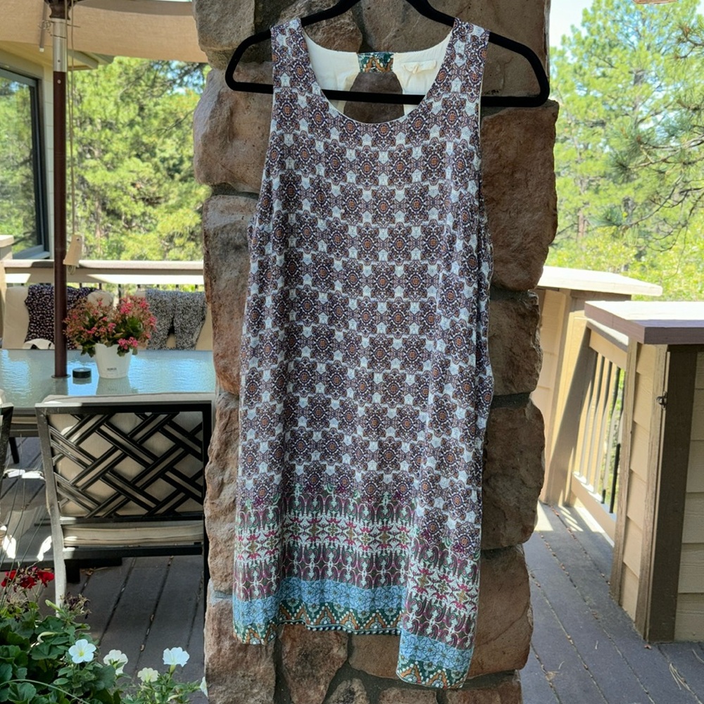 MYSTREE Sleeveless Sundress Shift Dress Mini Size MEDIUM Floral Print